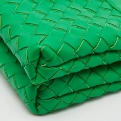 Bottega Veneta Green Intrecciato Leather Duo Shoulder Bag