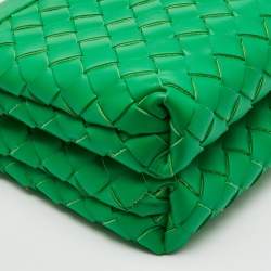 Bottega Veneta Green Intrecciato Leather Duo Shoulder Bag