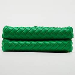 Bottega Veneta Green Intrecciato Leather Duo Shoulder Bag