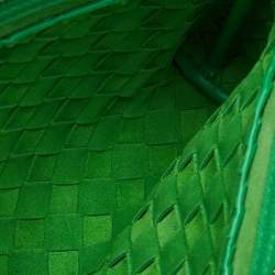 Bottega Veneta Green Intrecciato Leather Duo Shoulder Bag
