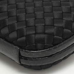 Bottega Veneta Black Intrecciato Satin and Ayers Impero Stretch Knot Clutch