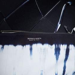 Bottega Veneta Navy Blue/White Canvas Large Arco Tote
