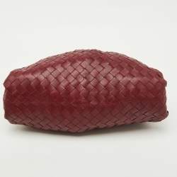 مملوكة مسبقًا Bottega Veneta Burgundy Intrecciato Leather Teen Pouch Clutch
