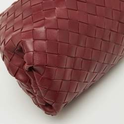 مملوكة مسبقًا Bottega Veneta Burgundy Intrecciato Leather Teen Pouch Clutch