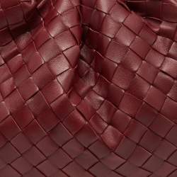 مملوكة مسبقًا Bottega Veneta Burgundy Intrecciato Leather Teen Pouch Clutch