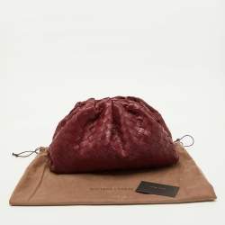 مملوكة مسبقًا Bottega Veneta Burgundy Intrecciato Leather Teen Pouch Clutch