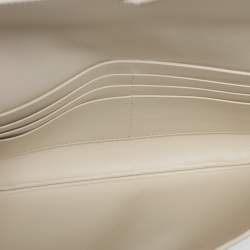 Pre Owned Bottega Veneta White Intrecciato Leather Andiamo Clutch