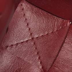 Pre Owned Bottega Veneta Red Intreccio Leather Mini Cassette Bucket Bag