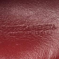 Pre Owned Bottega Veneta Red Intreccio Leather Mini Cassette Bucket Bag