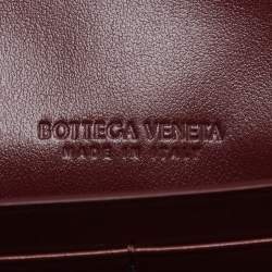 Pre Owned Bottega Veneta Burgundy Intrecciato Leather Medium Andiamo Clutch
