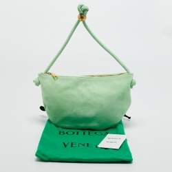 Pre Owned Bottega Veneta Green Suede Small Turn Pouch