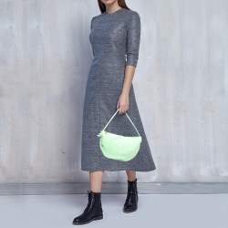 Pre Owned Bottega Veneta Green Suede Small Turn Pouch