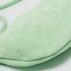 Pre Owned Bottega Veneta Green Suede Small Turn Pouch