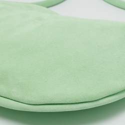 Pre Owned Bottega Veneta Green Suede Small Turn Pouch