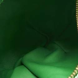 Pre Owned Bottega Veneta Metallic Green Intrecciato Leather Mini Jodie Hobo