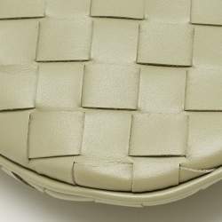 Pre Owned Bottega Veneta Travertine Intrecciato Leather Small Virgule Bag