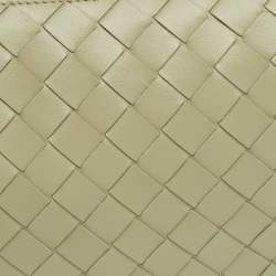 Pre Owned Bottega Veneta Travertine Intrecciato Leather Small Virgule Bag