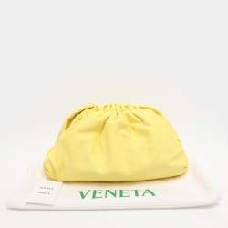 Pre Owned Bottega Veneta Lime Leather Large The Pouch Clutch