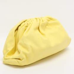 Pre Owned Bottega Veneta Lime Leather Large The Pouch Clutch
