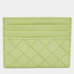 مملوكة مسبقًا حافظة بطاقات بوتيغا فينيتا جلد أنترشياتو أخضر فاتح