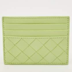 مملوكة مسبقًا حافظة بطاقات بوتيغا فينيتا جلد أنترشياتو أخضر فاتح