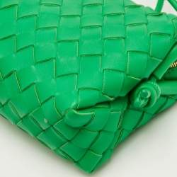 Pre Owned حقيبة كروس بوتيغا فينيتا لوب جلد أخضر صغيرة