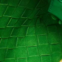 Pre Owned حقيبة كروس بوتيغا فينيتا لوب جلد أخضر صغيرة