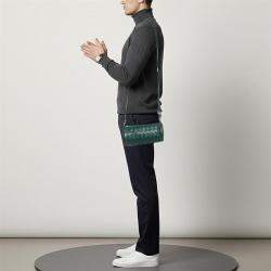 Pre Owned Bottega Veneta Barrel Mini Green Intrecciato Leather Crossbody Bag