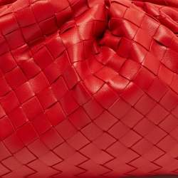 مملوكة مسبقًا حقيبة كلتش بوتيغا فينيتا بوش كلاسيكية جلد إنتريشياتو أحمر