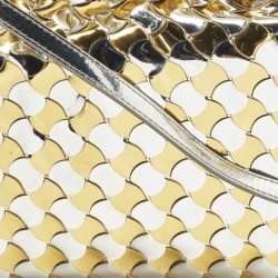 Pre Owned حقيبة كروس بوتيغا فينيتا هوب جلد براءاتة مرايا إنتريتشياتو فضي/ذهبي صغيرة