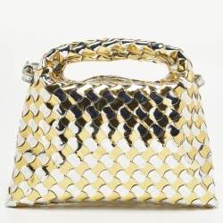 Pre Owned حقيبة كروس بوتيغا فينيتا هوب جلد براءاتة مرايا إنتريتشياتو فضي/ذهبي صغيرة