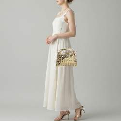 Pre Owned حقيبة كروس بوتيغا فينيتا هوب جلد براءاتة مرايا إنتريتشياتو فضي/ذهبي صغيرة