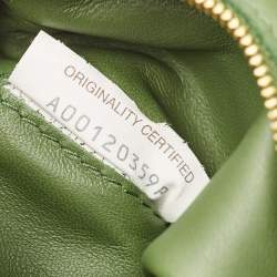 Pre Owned Bottega Veneta Cassette Medium Green Intrecciato Leather Shoulder Bag