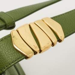 Pre Owned Bottega Veneta Cassette Medium Green Intrecciato Leather Shoulder Bag