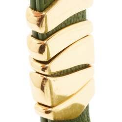 Pre Owned Bottega Veneta Cassette Medium Green Intrecciato Leather Shoulder Bag