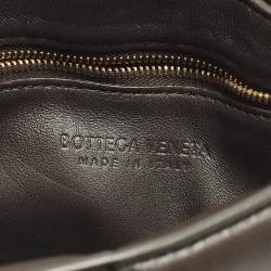 Pre Owned Bottega Veneta Cassette Brown Padded Intreccio Leather Shoulder Bag