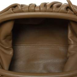 Pre Owned Bottega Veneta Tan Leather Mini Clutch Bag