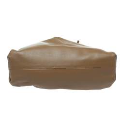 Pre Owned Bottega Veneta Tan Leather Mini Clutch Bag