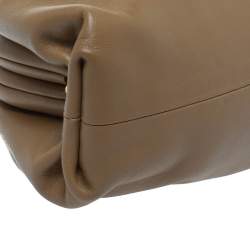 Pre Owned Bottega Veneta Tan Leather Mini Clutch Bag