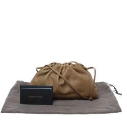 Pre Owned Bottega Veneta Tan Leather Mini Clutch Bag