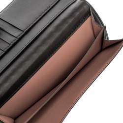 Pre Owned Bottega Veneta Black Intrecciato Leather Continental Flap Wallet