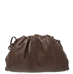 Pre Owned Bottega Veneta Brown Leather Mini Pouch Bag