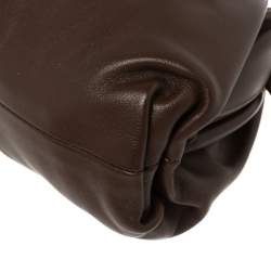 Pre Owned Bottega Veneta Brown Leather Mini Pouch Bag