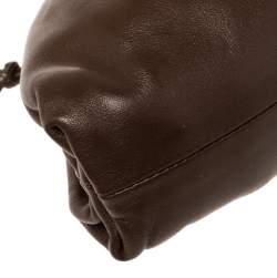 Pre Owned Bottega Veneta Brown Leather Mini Pouch Bag