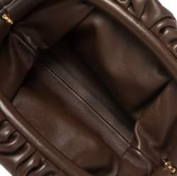 Pre Owned Bottega Veneta Brown Leather Mini Pouch Bag