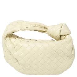 Pre Owned Bottega Veneta Kiwi Intrecciato Leather Mini Jodie Hobo