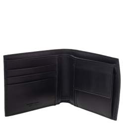Pre Owned Bottega Veneta Black Intrecciato Leather Bifold Wallet