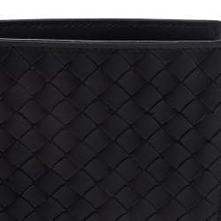 Pre Owned Bottega Veneta Black Intrecciato Leather Bifold Wallet