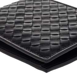 Pre Owned Bottega Veneta Black Intrecciato Leather Bifold Wallet