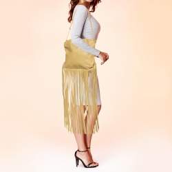 Bottega Veneta Beige Leather Fringe Pouch Hobo